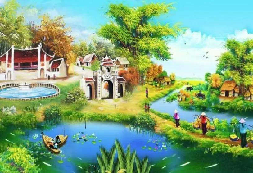 Hướng dẫn vẽ tranh phong cảnh làng quê huong-dan-ve-tranh-phong-canh-lang-que